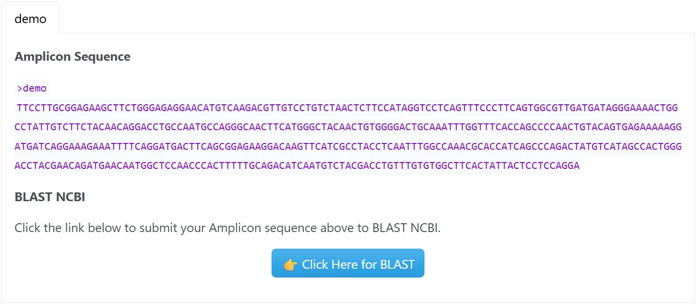 Sample output — Consensus Sequence